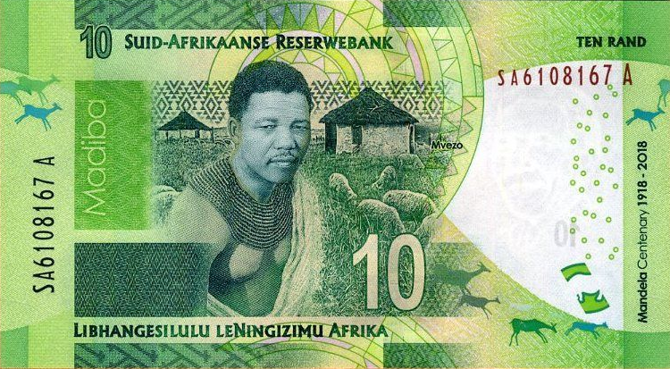 P143 South Africa 10 Rand Year 2018 (Comm.)